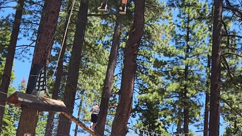 Connor zipping in Tahoe