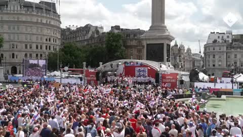 Lionesses dance on stage after Euros win at England's victory parade