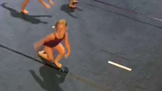 Little girl handstand faceplant gymnastics fail