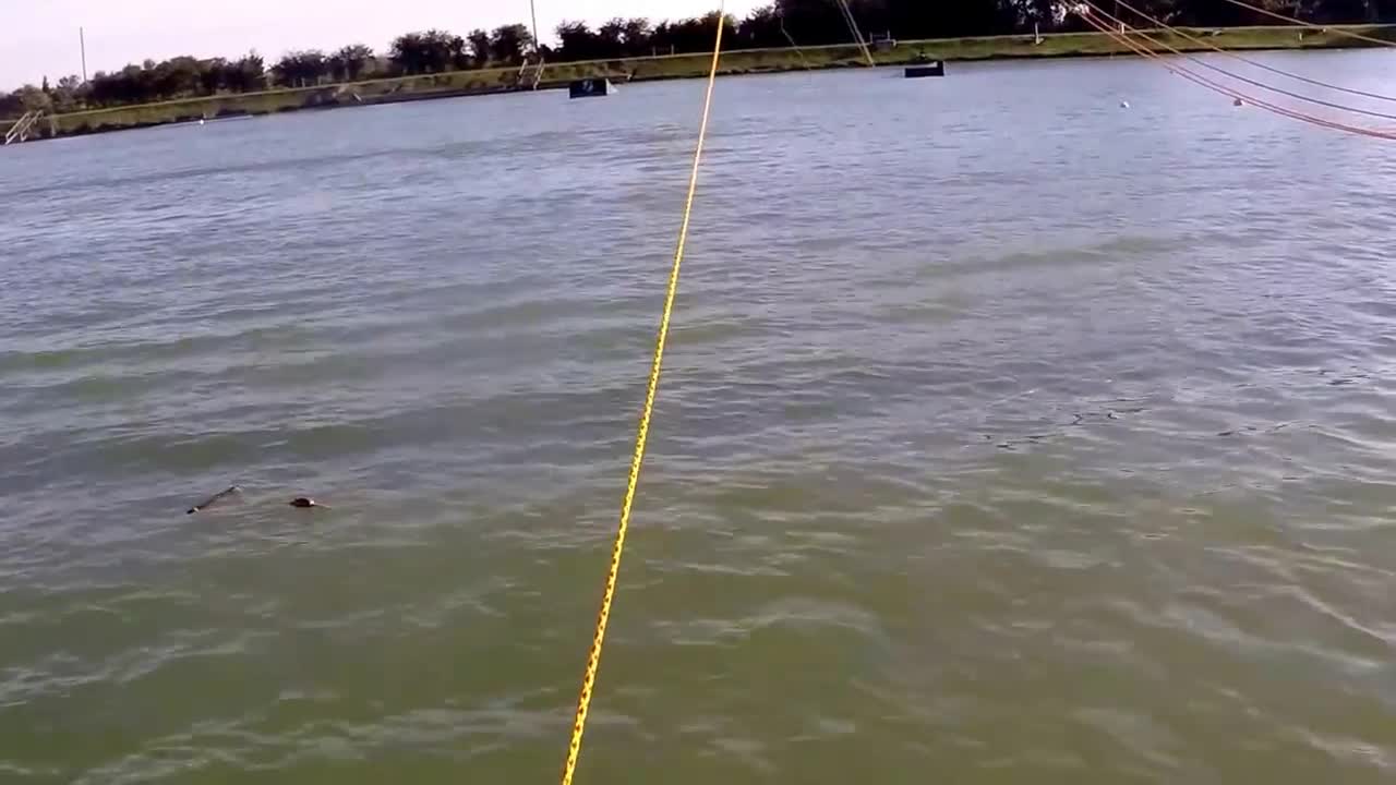 Wake boarding at 20mph for the first time: fail