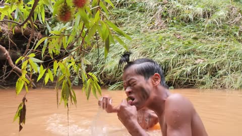Wilderness cooking - Cook pork rib in jugle - search of Taste in the wild! best #000205