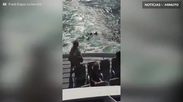 Família é salva após barco pegar fogo em alto mar