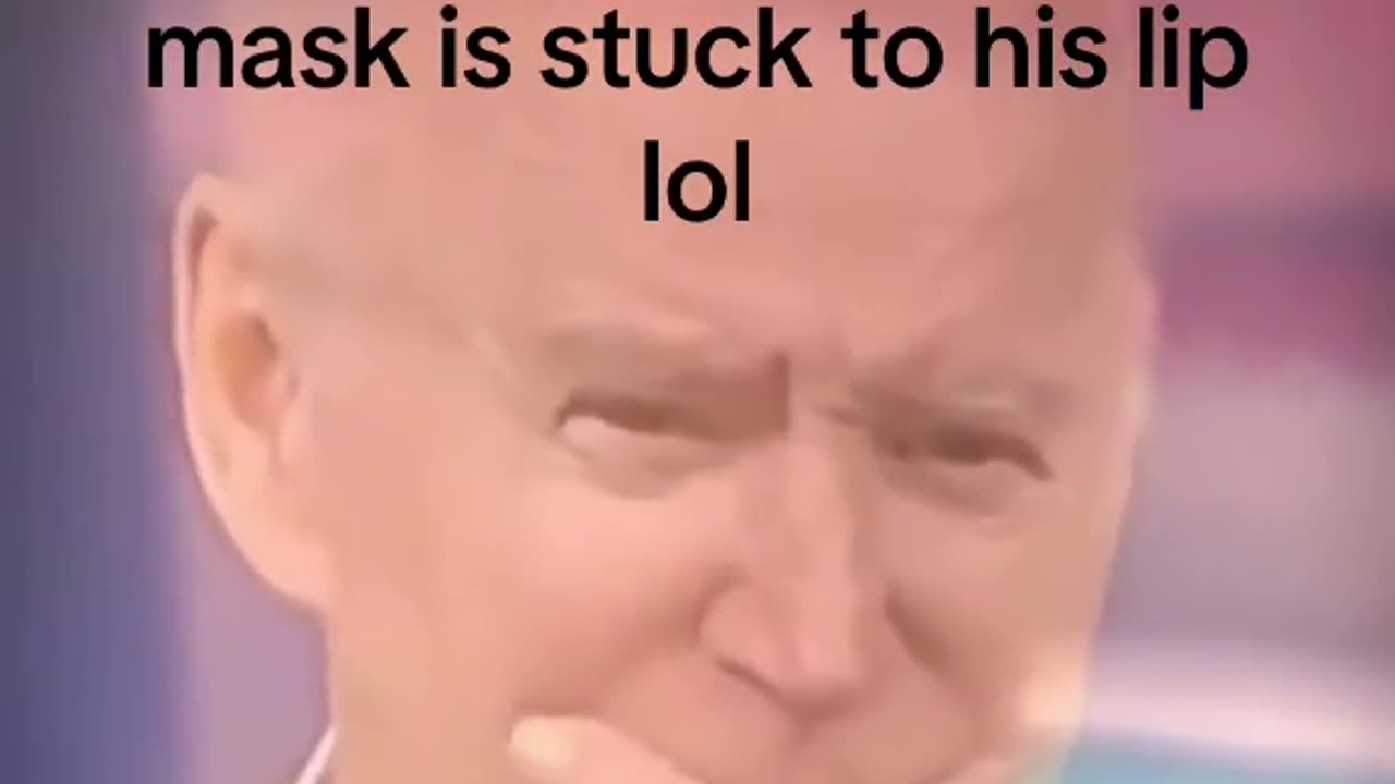 “ Joe Biden’s” Mask Gets Stuck To His Bottom Lip