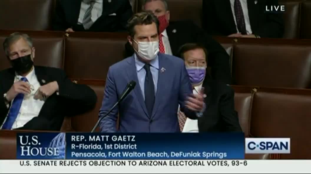 Rep Matt Gaetz Objections about the election