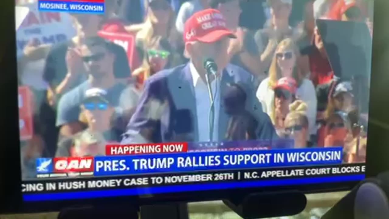 OAN president Trump rallies support in Wisconsin Saturday 03:05 pm