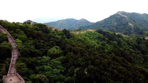 The great wall of China in 4k _ Drone view