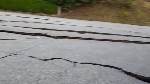 Roads damaged in Japan earthquake