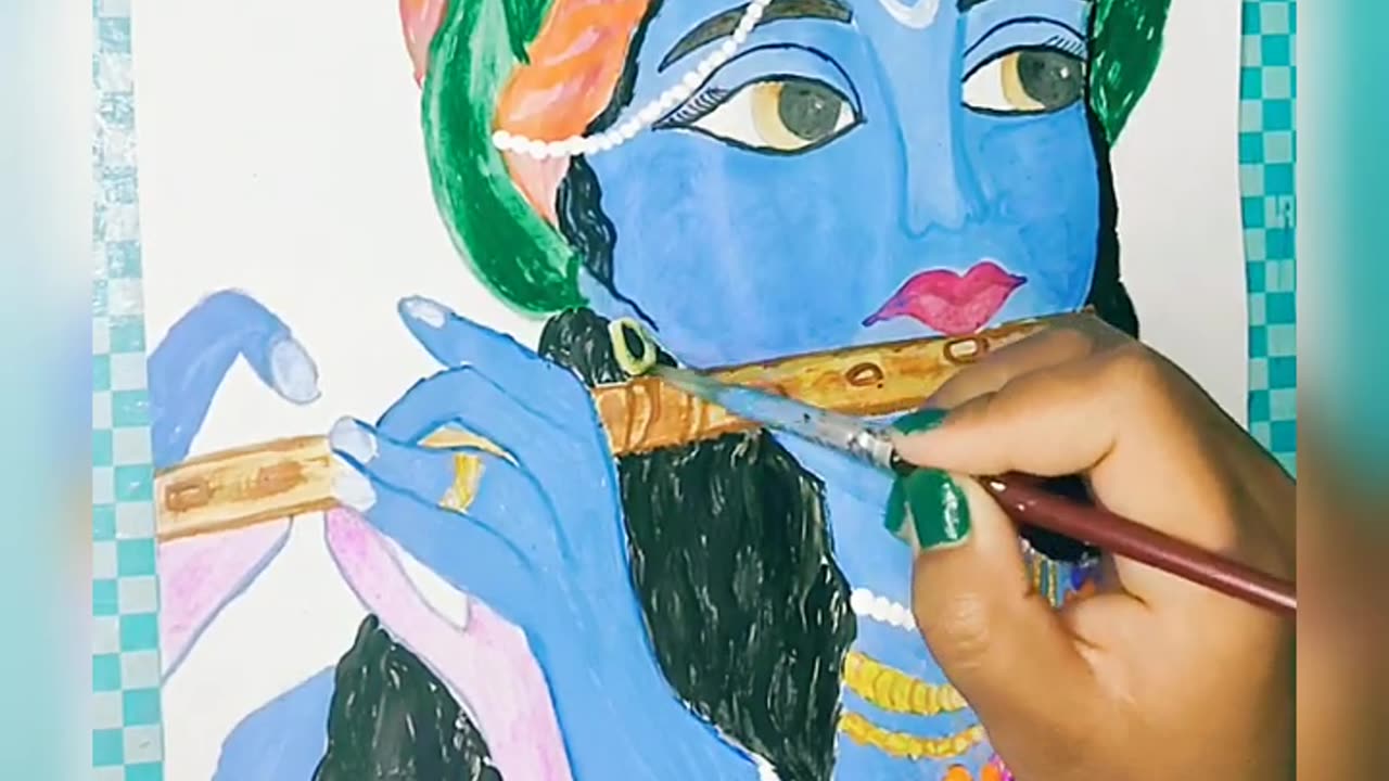 shree krishna acrylic painting tutorial #how to draw krishna step by step