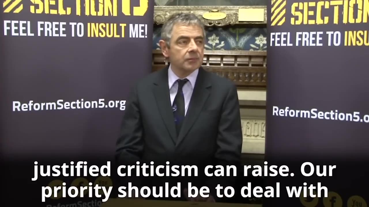 Rowan Atkinson on freedom of speech,