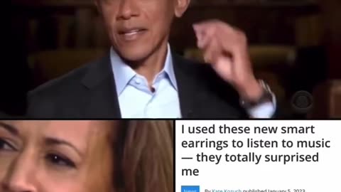 Barack Obama was spewing his vomit through Kamala Harris's earpiece