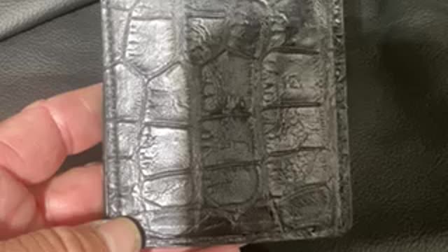 Hands made black gator wallet