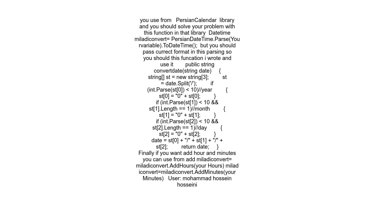 How to convert Persian date string to Datetime format