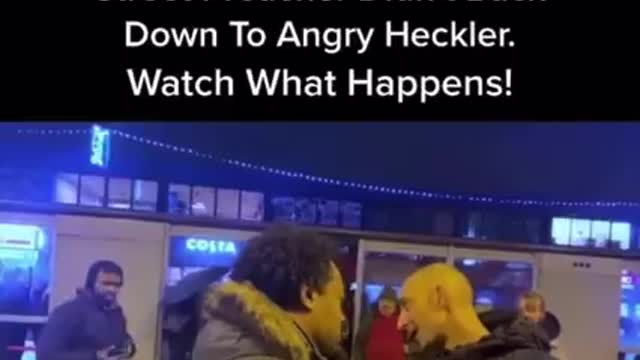 Street preacher converts an angry man on the street