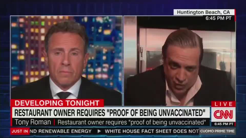 CA Restaurant Owner HUMILIATES Cuomo Live on Air for Covid Hypocrisy