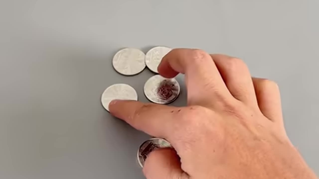 Challenge to make four coins horizontally and vertically by moving only one coin?