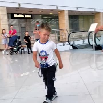 boy teaches dancing repeated dance