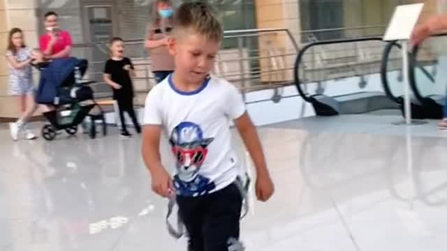 boy teaches dancing repeated dance