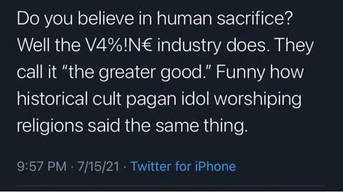 Do you believe in human sacrifice?