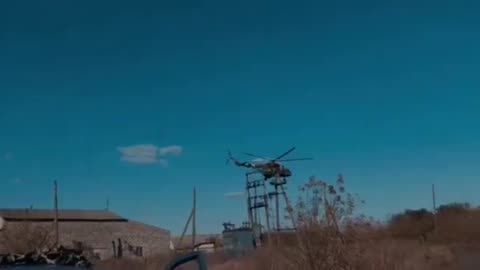 Ukrainian Attack Helicopters Flying By Bilokuzminivka Cliffs(Donetsk)