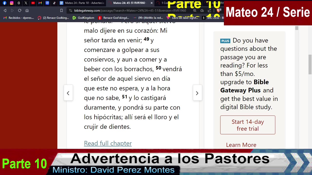 Mateo 24 Parte 10 - Advertensia a los Pastores