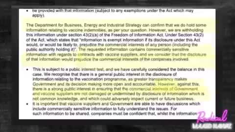 UK Government: if we release this information, people won't want vaccines, so we don't do it.