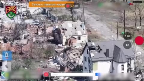 Russians Looking for Cover Inside of Destroyed Buildings