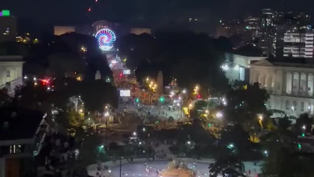 Scene from Ben Franklin Parkway during reported active shooter tonight during firework show in Philadelphia