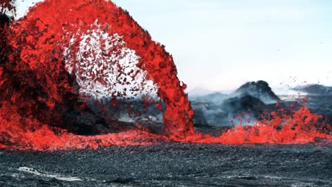 Volcano action video