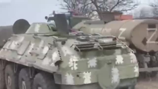 Destroyed and captured Ukrainian armored personnel carriers