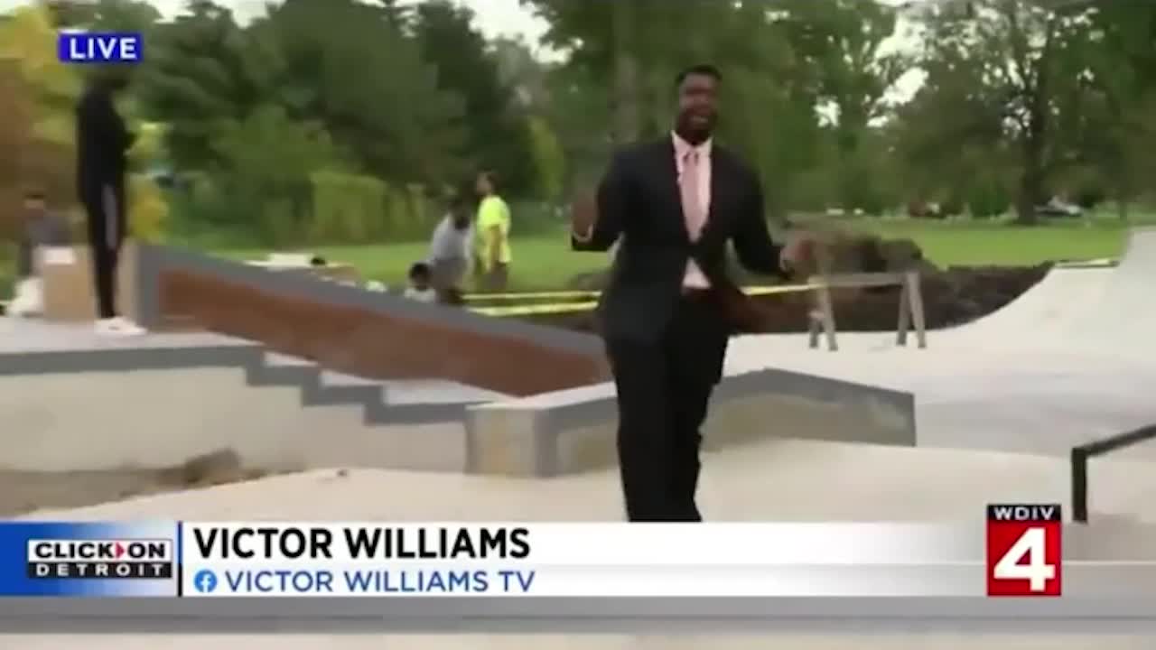 Reporter Shows Off Skating Skills while Reporting LIVE