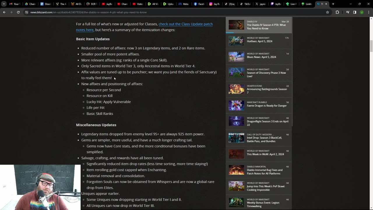Gaming News | Diablo 4 Season 4 PTR Patch Notes | Part 1