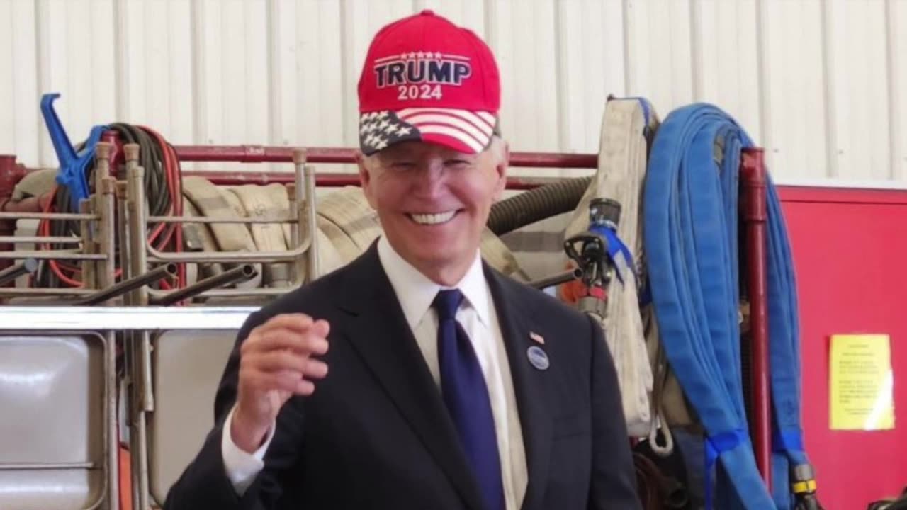 Biden Wears A Trump Hat