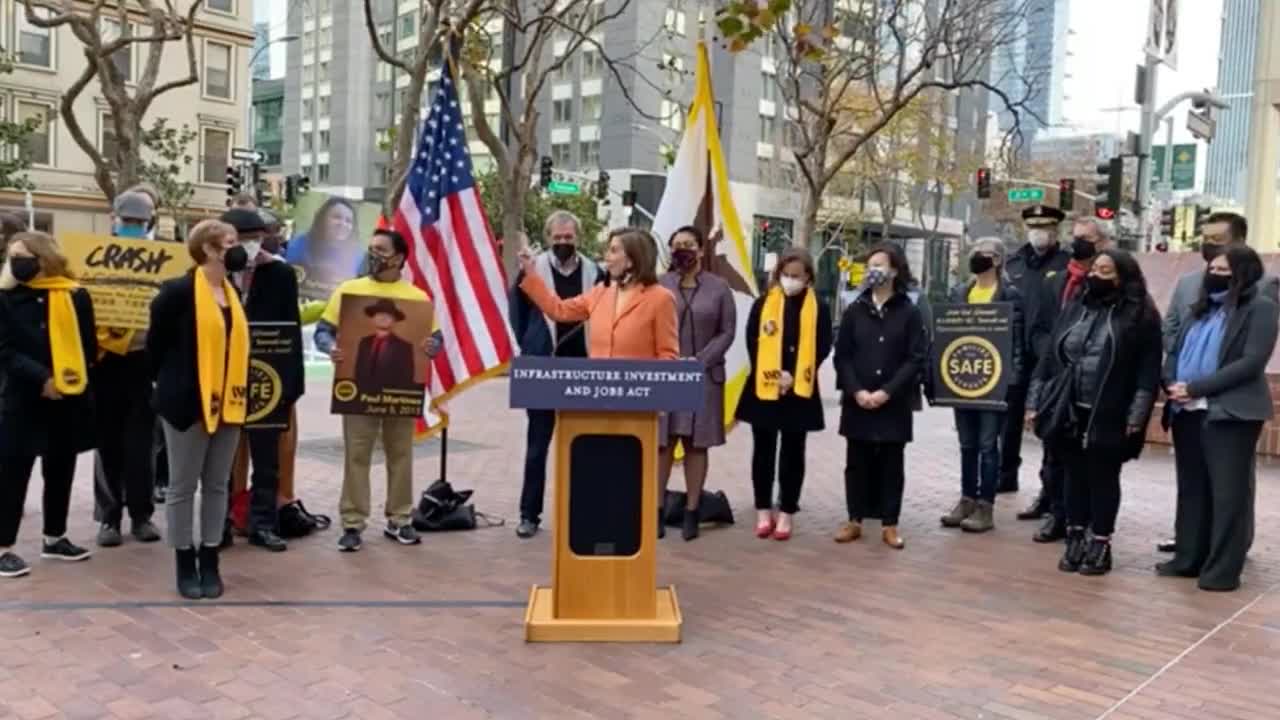 Protestor Causes Pelosi To STOP Talking, Yells "Let's Go Brandon"