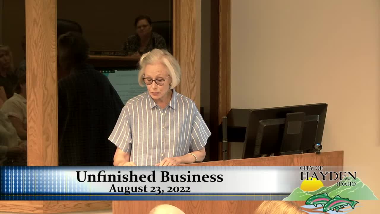 Joy - Public Comment Hayden City Council - 8/23/22