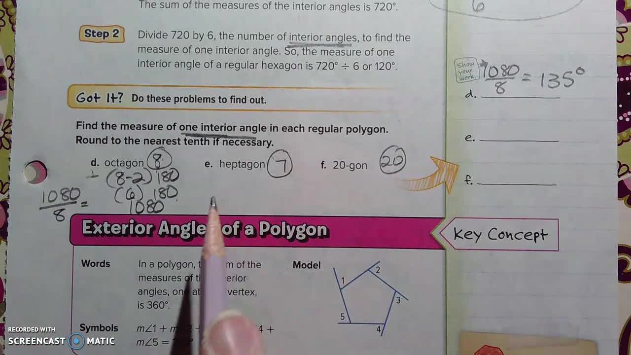 Gr 8 - Ch 5 - Lesson 4 - PART 1 - Polygons and Angles