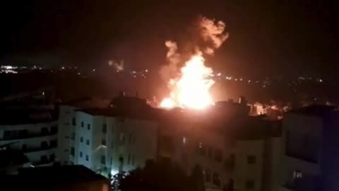 Footage shows the exact moment of a violent Israeli airstrike on the Southern Suburb of Beirut