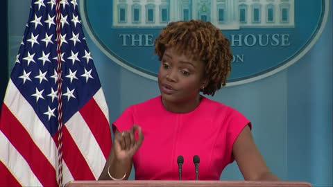 Karine Jean-Pierre holds a White House briefing