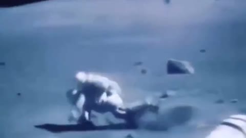 Bloopers from NASA showing astronauts losing their footing while walking on the moon.