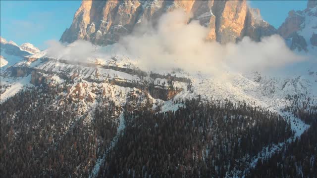 breathtaking landscape of mountains with snowy summits in italy