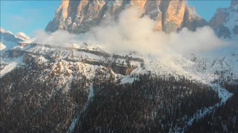 breathtaking landscape of mountains with snowy summits in italy