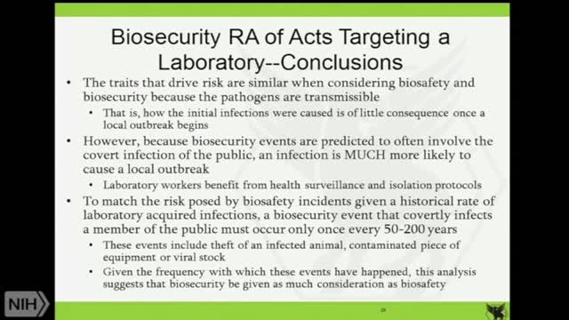 2016 NIH meeting to discus risks of Gain Of Function