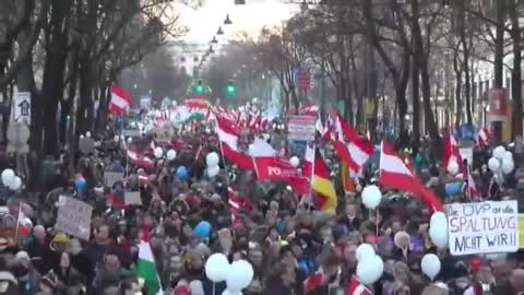 Large protest against compulsory vaccination in Vienna, Austria.