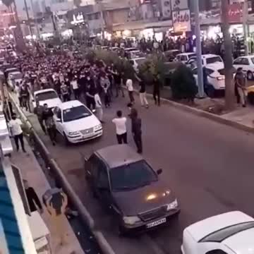Thousands of protestors in the streets of Iran