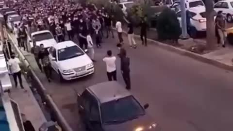 Thousands of protestors in the streets of Iran