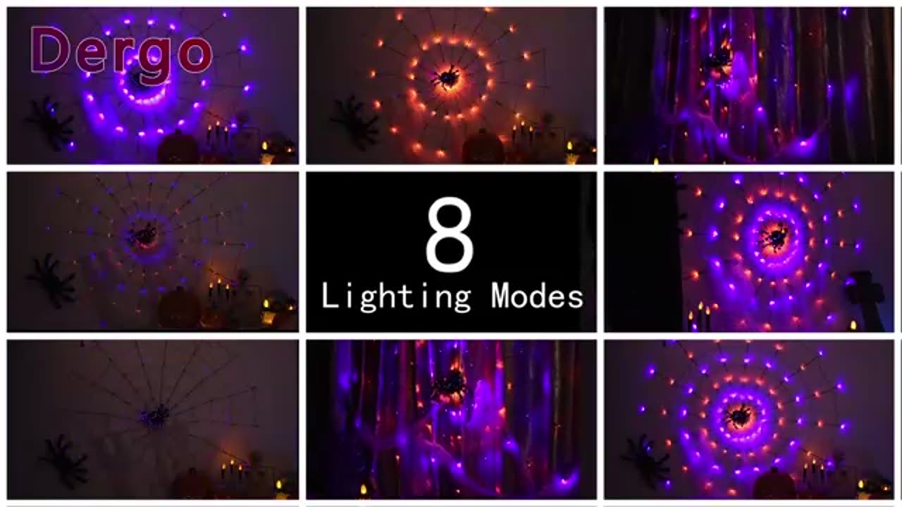 Coquimbo Halloween Decorations Spider String Lights, 12FT 30 LED Purple Spider Fairy Lights