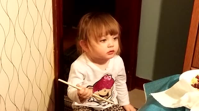 Drumming cute baby