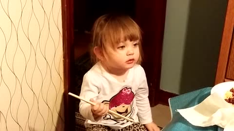 Drumming cute baby