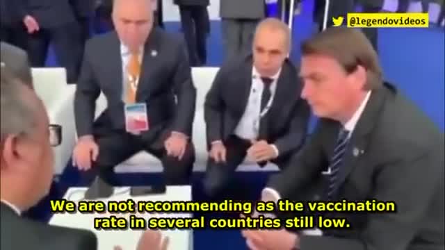 Brazil's President questions WHO Director about lockdowns, vaccines, and vaccine passports.