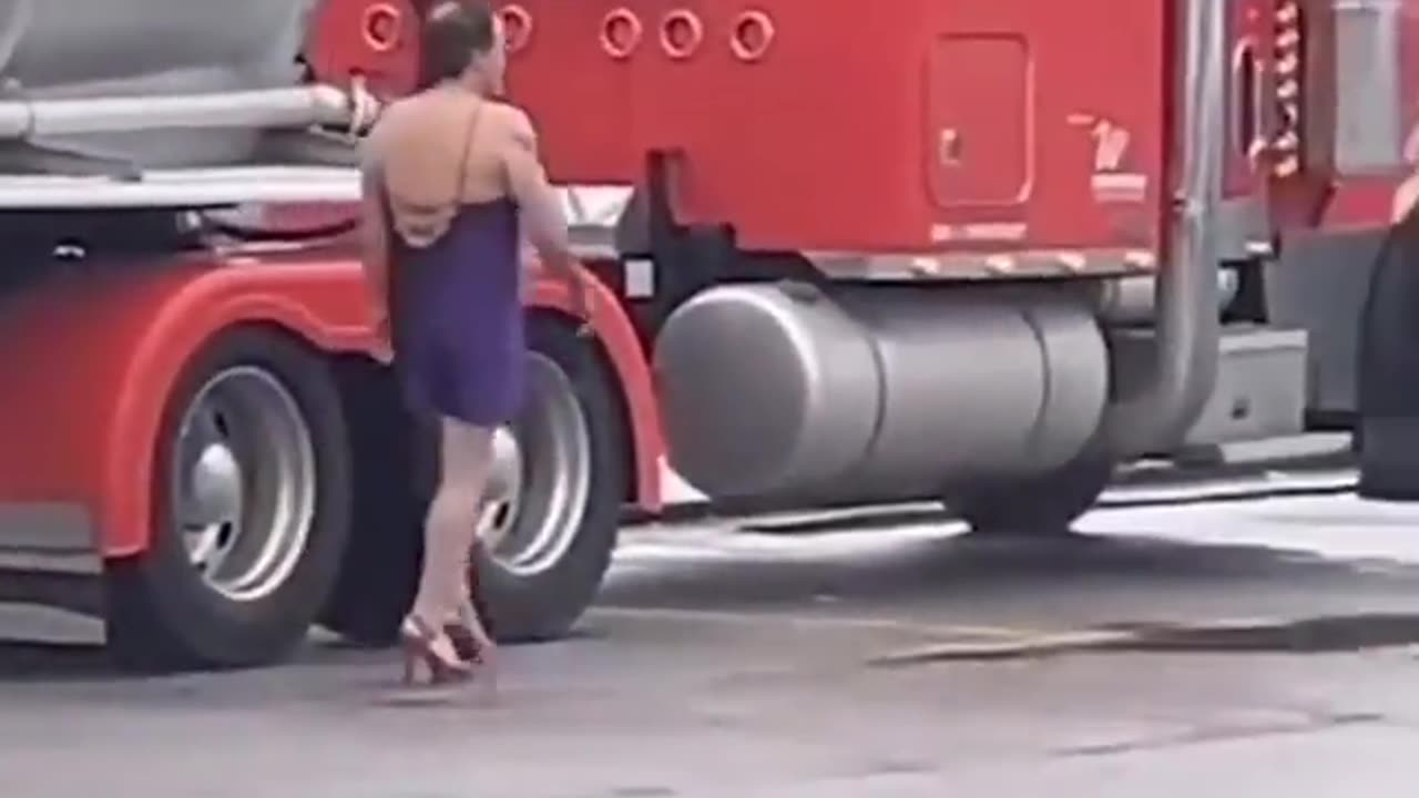 When a man gets into a truck