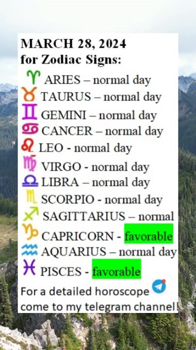 MARCH 28, 2024 for Zodiac Signs